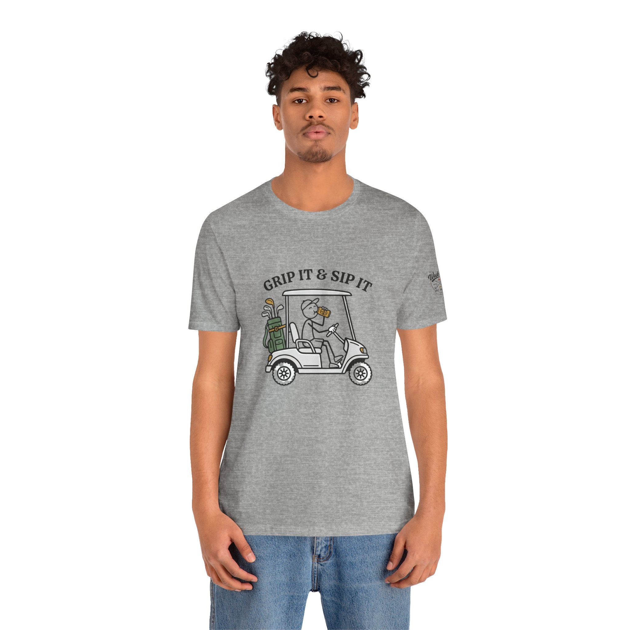 Golf Cart Tee — "Grip It & Sip It" Golf T‑Shirt for Players & Fans