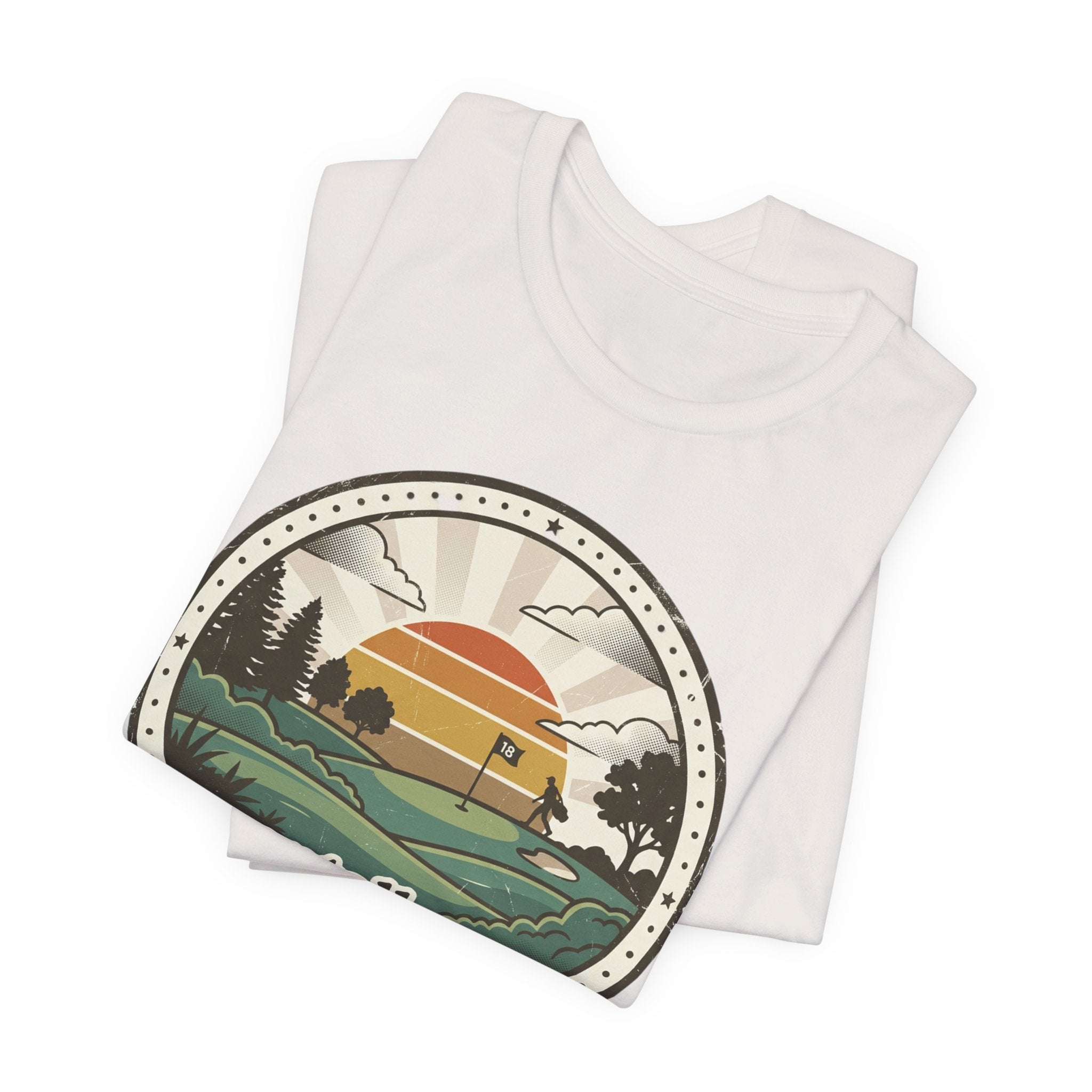 Mentally on the 18th Hole T-Shirt | Golf Vintage Sunset Design