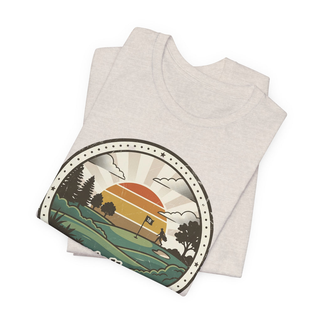 Mentally on the 18th Hole T-Shirt | Golf Vintage Sunset Design