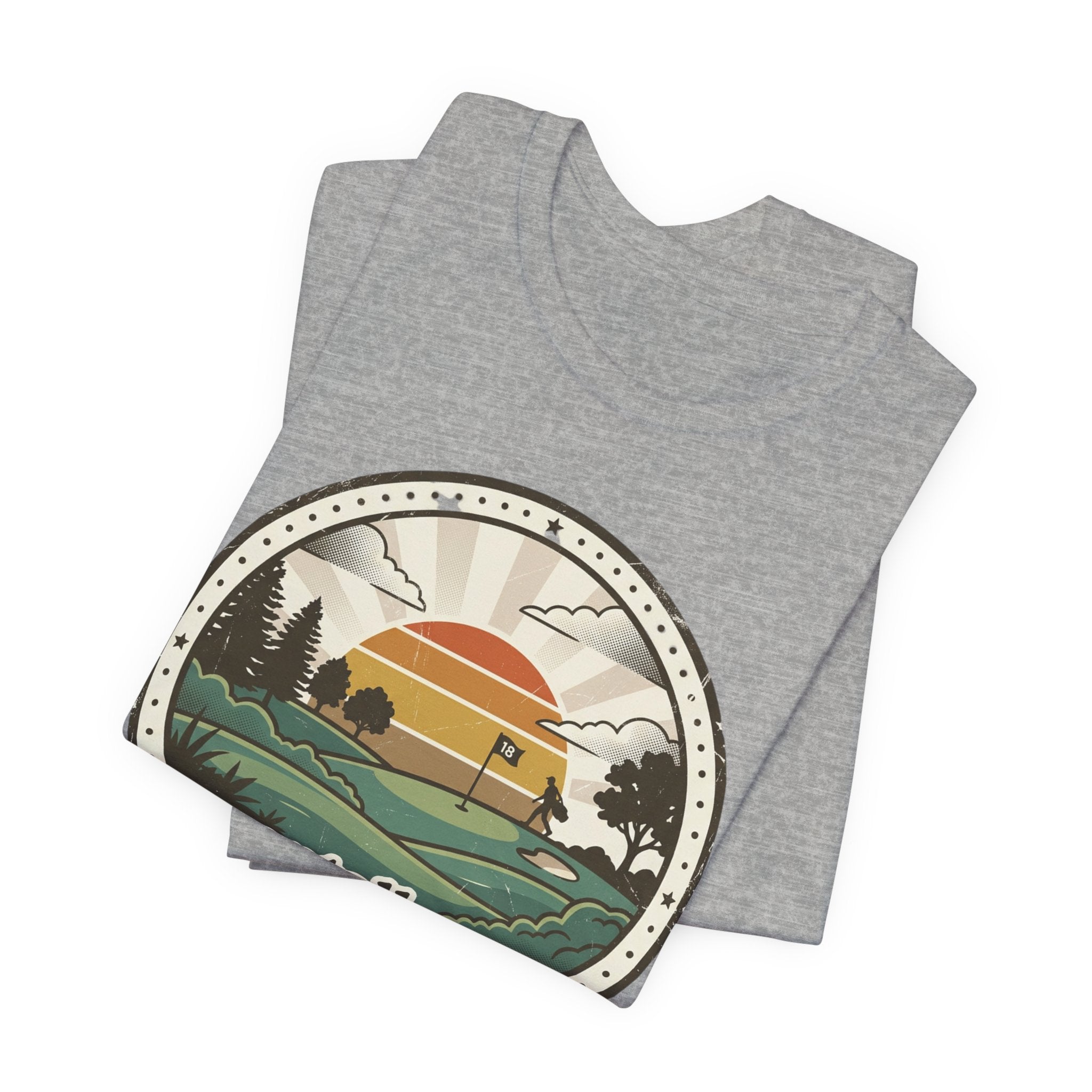 Mentally on the 18th Hole T-Shirt | Golf Vintage Sunset Design