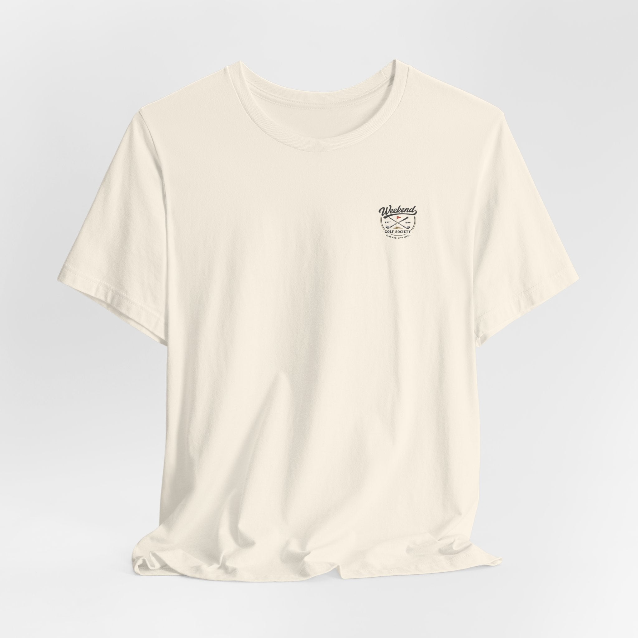 Golf T-Shirt — "Mentally on the 18th Hole" Retro Sunset Golf Tee